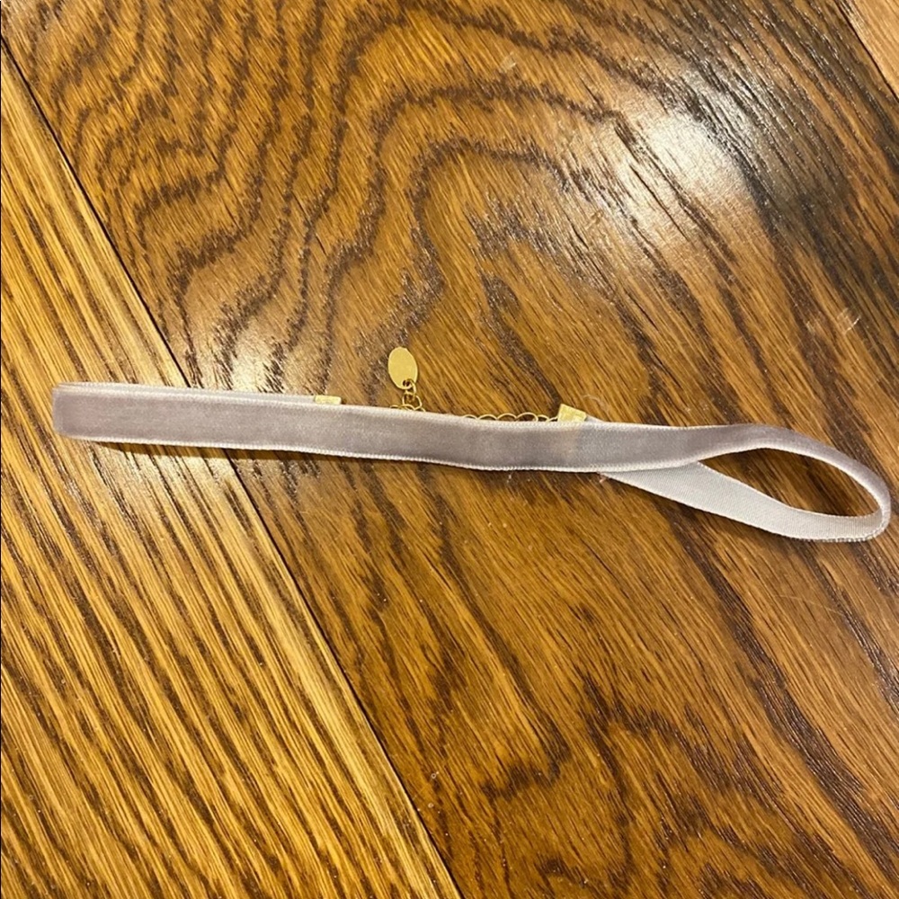 Grey and gold velvet choker